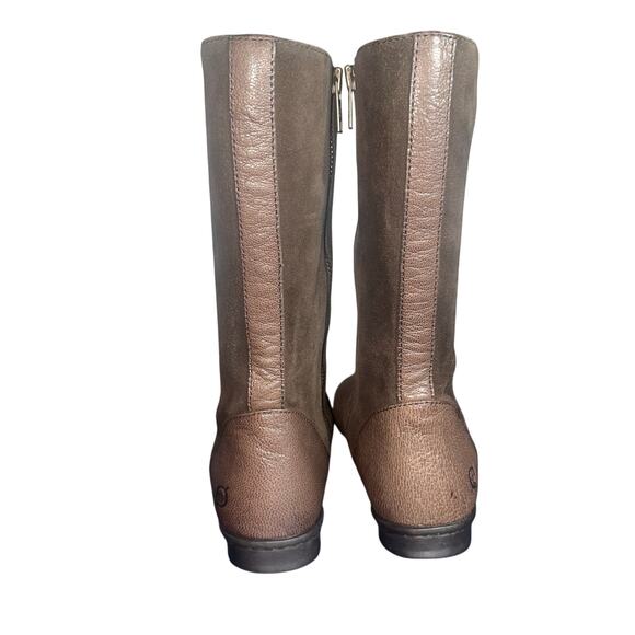 Born Women’s Suede Calf High Boots Brown Flat Comfort Size 7.5 (W8175) - Picture 2 of 10